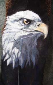 Eagle head on feather