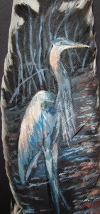 Great Blue Heron at Sunrise on feather