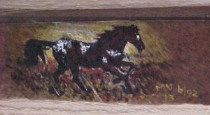 Running Horse on feather