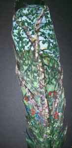 Rain Garden River Birch on feather