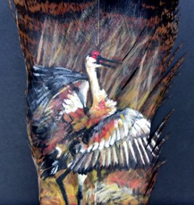 Sandhill Crane on feather