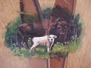 Miracle & Mom on multiple feathers