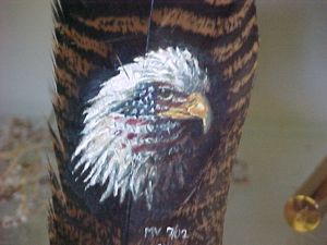 Eagle w/flag on feather