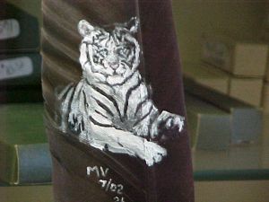 White Tiger on feather