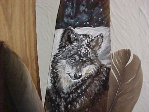 Wolf in Snow on feather