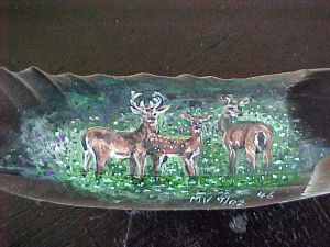 Whitetail Family on feather
