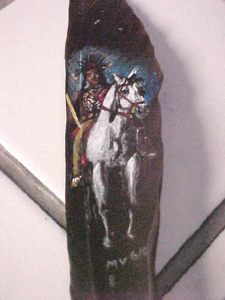 Horse & Native American on feather