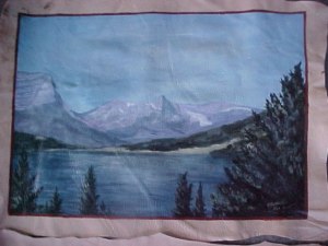 Colorada landscape on on a deer hide placemat