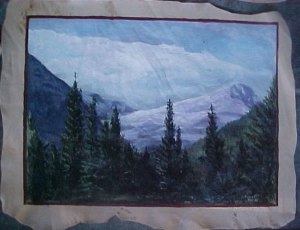 Colorada landscape on on a deer hide placemat