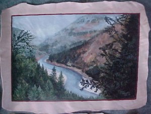 Colorada landscape on on a deer hide placemat