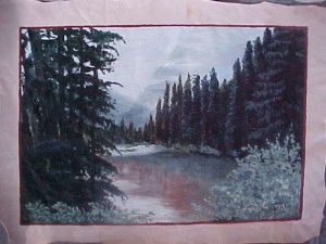 Colorada landscape on on a deer hide placemat