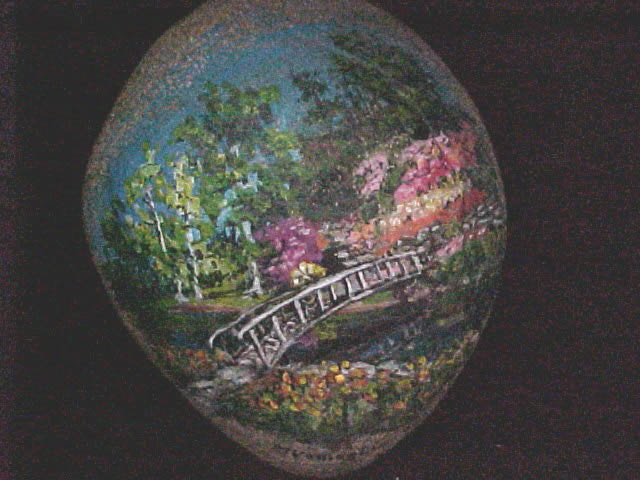 Bridge in spring on rock