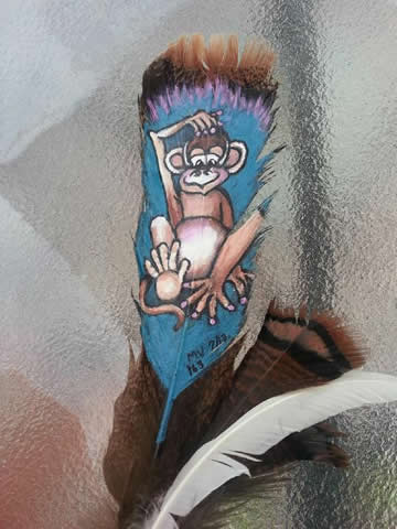 Silly Monkey on feather