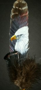 Eagle head on feather