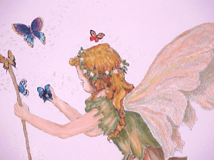 Close-up of Fairy on a child's wall