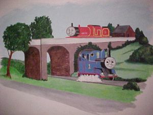 Thomas the Train on child's wall